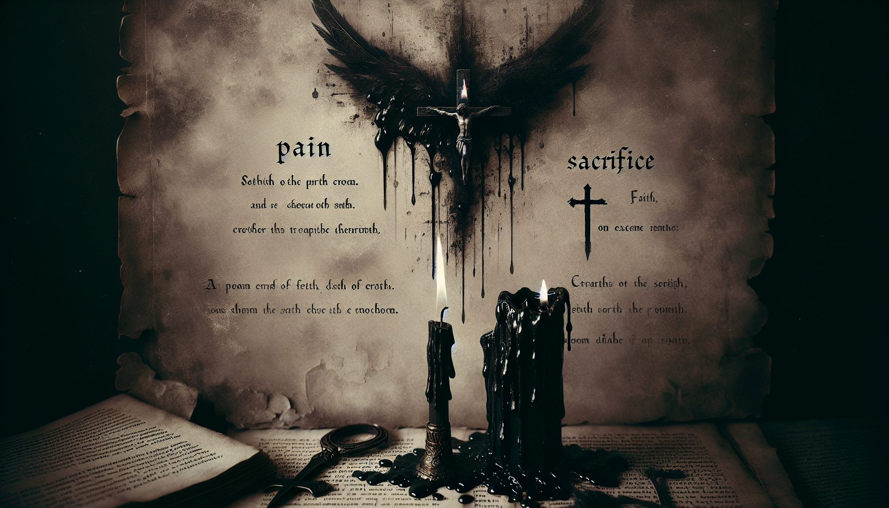 Темы и мотивы: боль, жертва и вера